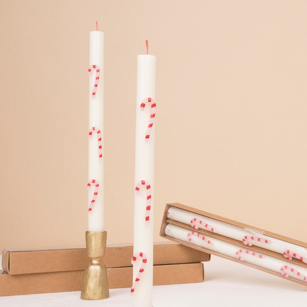 Candele da tavolo della canna da zucchero (x 2)