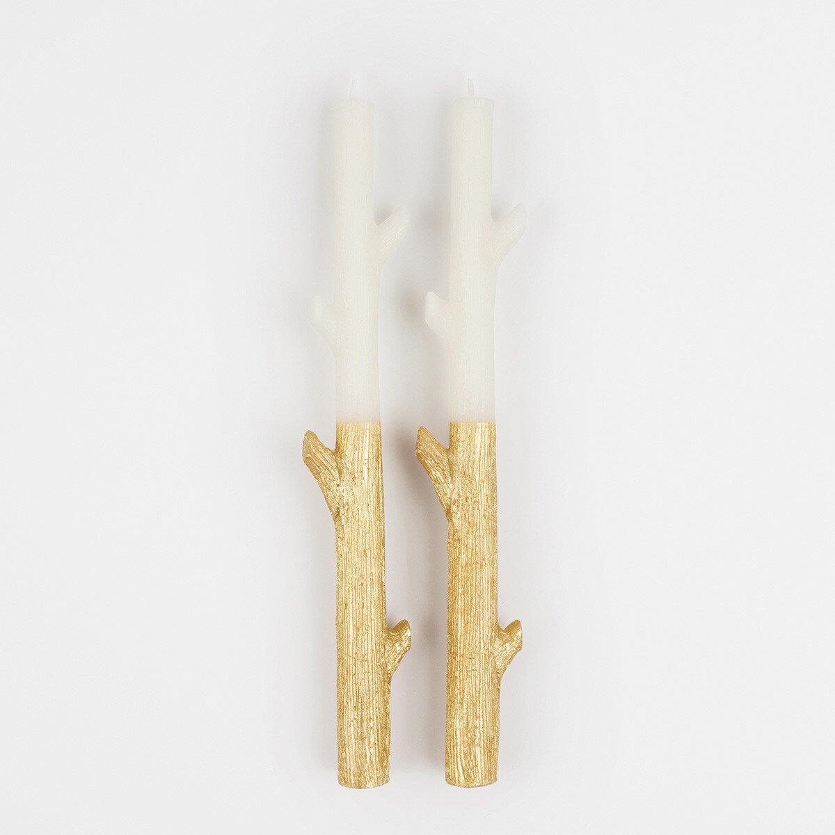 Candele a bastoncino immerse nell'oro (x 2)