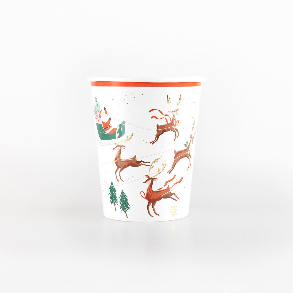 Tazze Babbo Natale, slitta e renna (x 8)