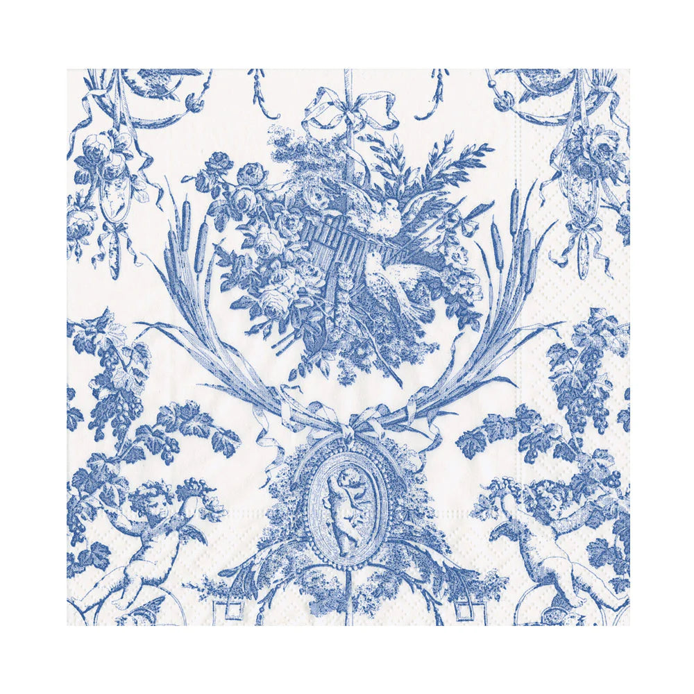 Tovaglioli da pranzo romantici in toile blu