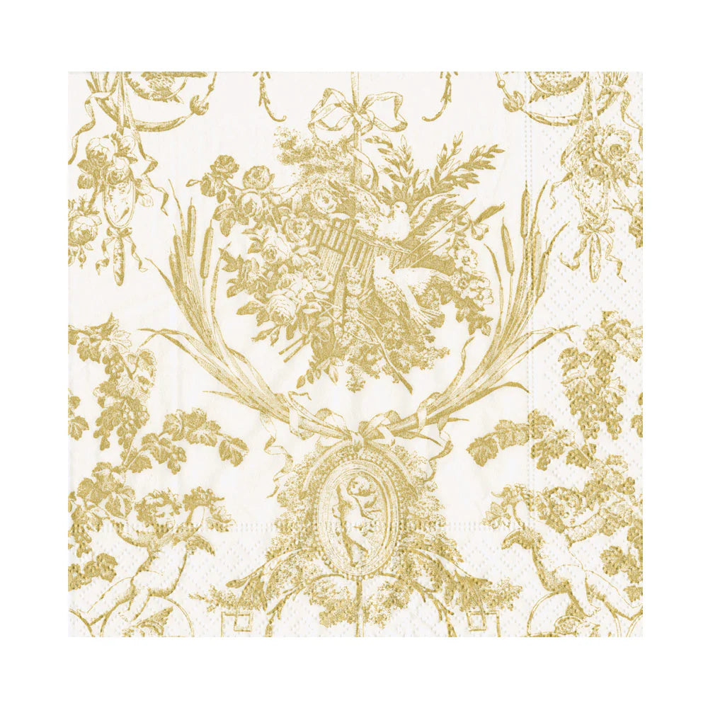 Tovaglioli da cocktail romantici in toile gold