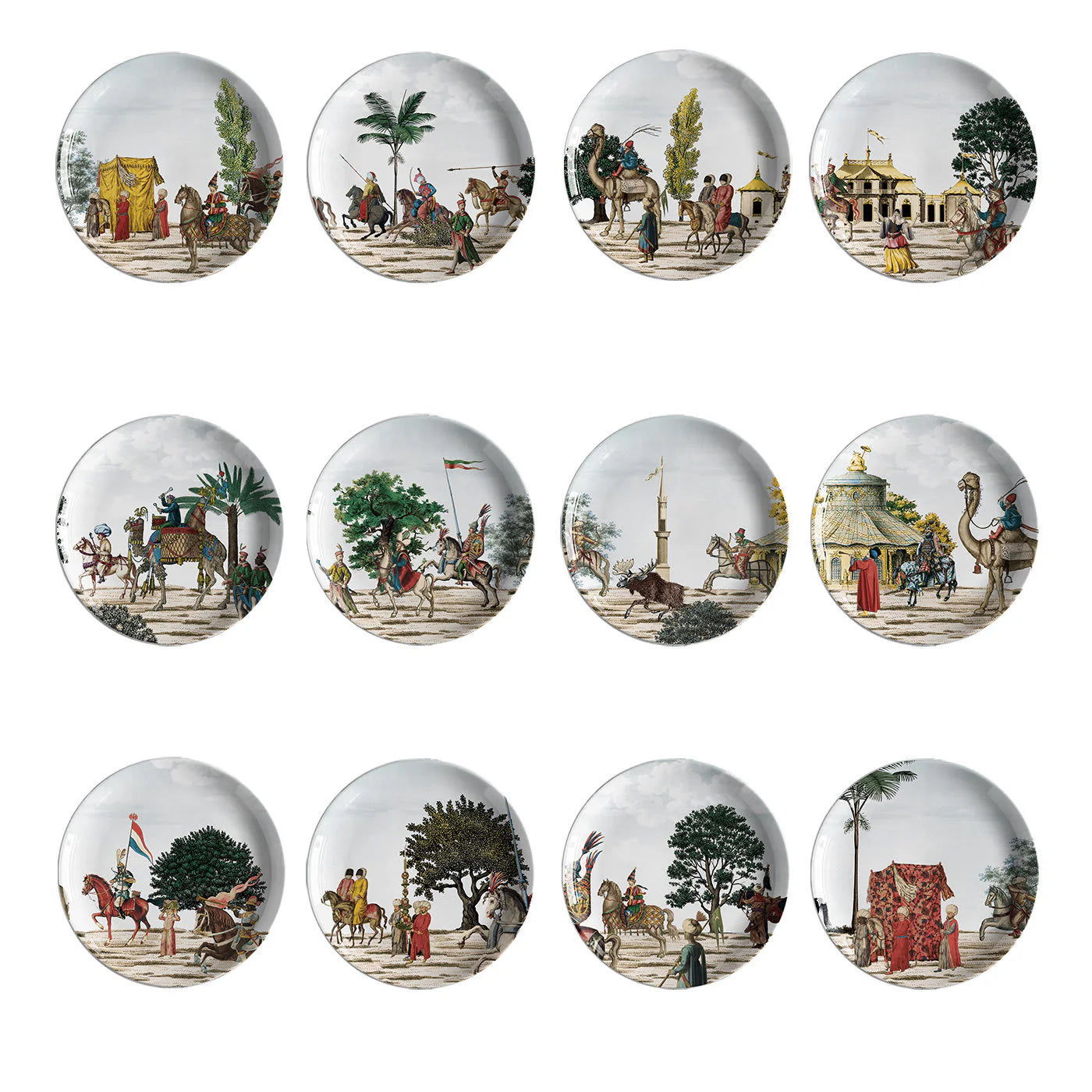 Set di 12 Piatti Corteo Piccoli