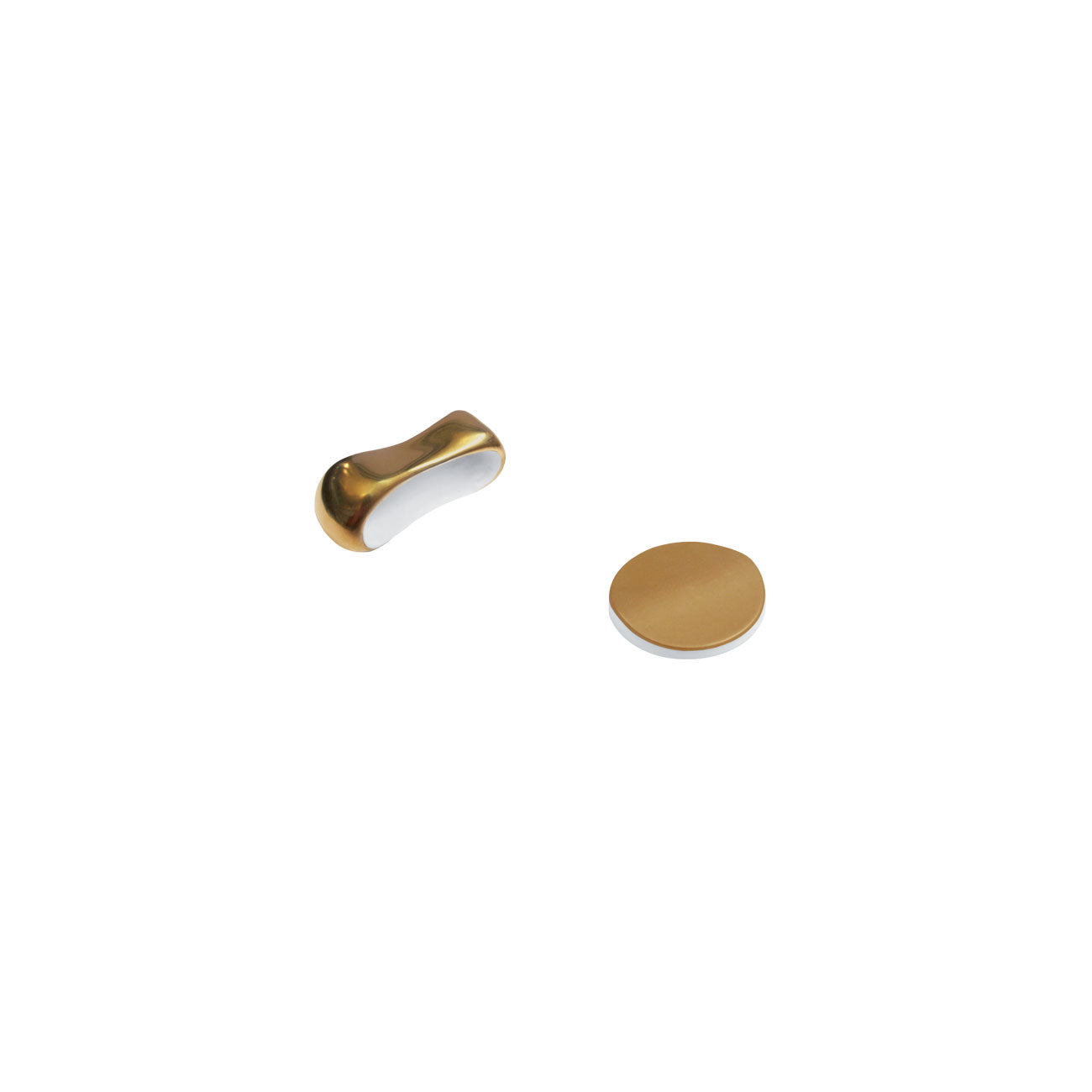 Dorato | Anello per tovagliolo dorato opaco 7 cm MP + Dorato opaco | Portacoltelli 6 cm Dom