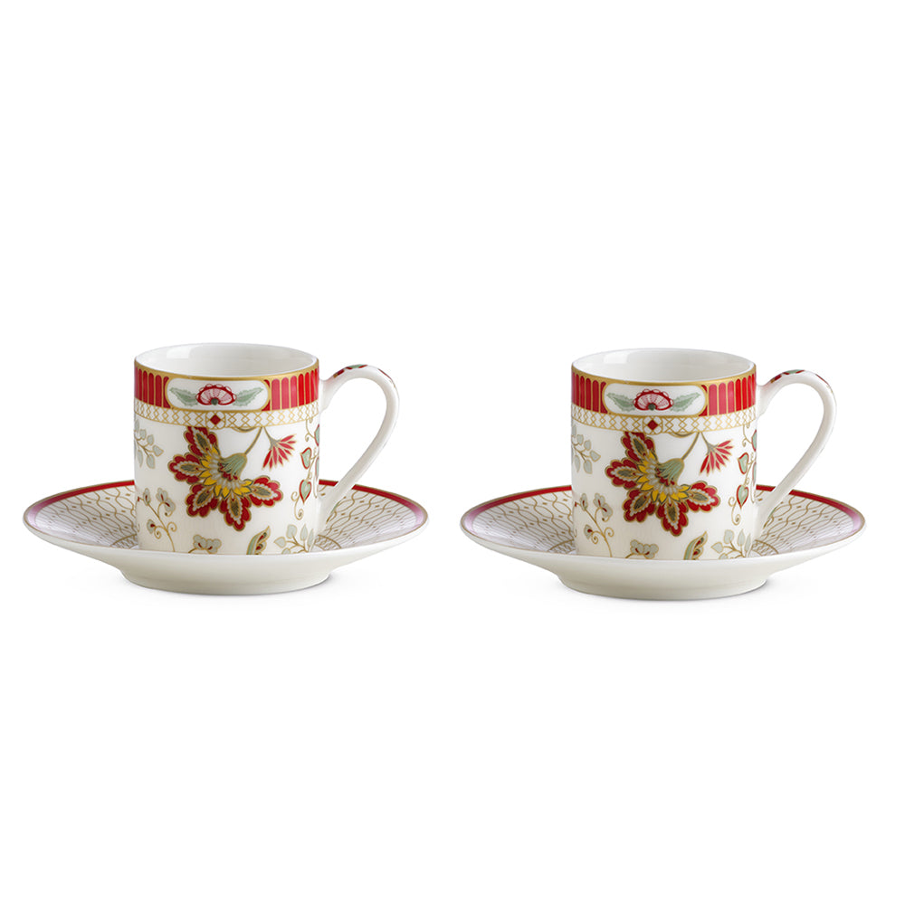 Set 2 tazzine espresso con piattino KASHMIR