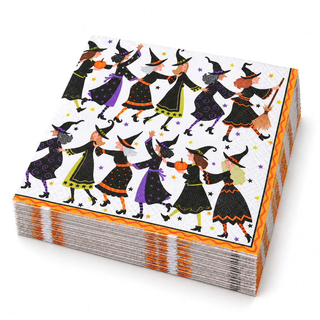 Ballo delle Streghe – Tovaglioli Halloween con Streghe