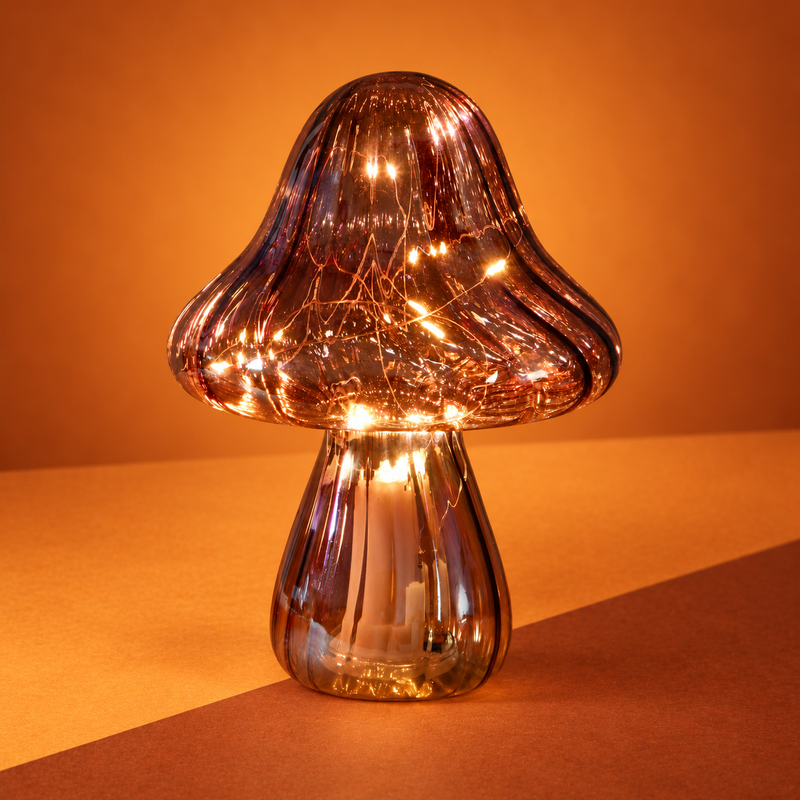 Fungo Luminoso in Vetro – Grande